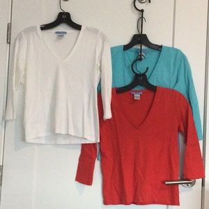 White + Warren Tops set of 3
